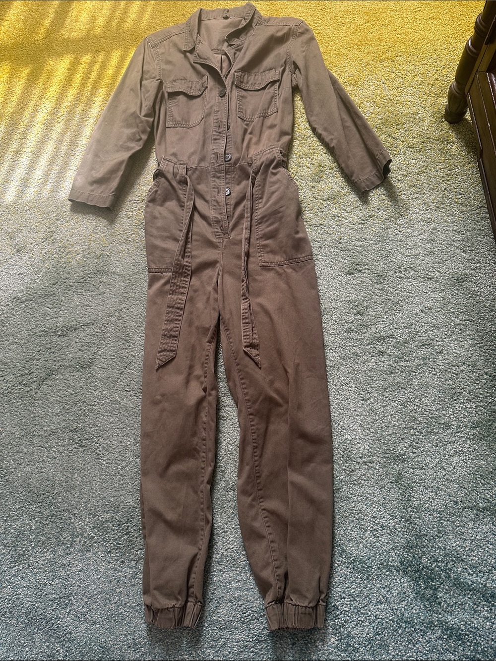 Casual Utility Jumpsuit in Khaki